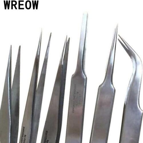 Stainless Steel Industrial Anti Static Tweezer Pick-up Hand Repair Tools For Precision watchmaker Portable Electronics Dental