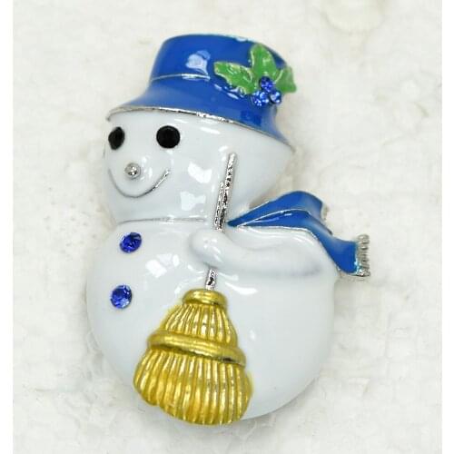 Christmas gift Snowman Brooch Rhinestone Enamel Pin brooches C215 B