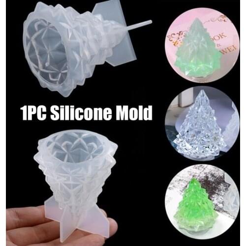 Silicone Mold DIY Light Holder Christmas Tree Bedroom Lamp Container Molds Epoxy Resin Handmade Crafts Charms Jewelry Making