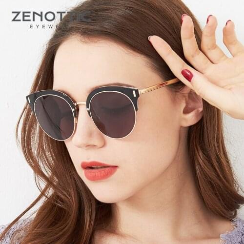 ZENOTTIC Classic Half Frame Polarized Sunglasses For Women Driving Sun Glasses TAC Lens Fashion Shades Male Female Retro Eyewear