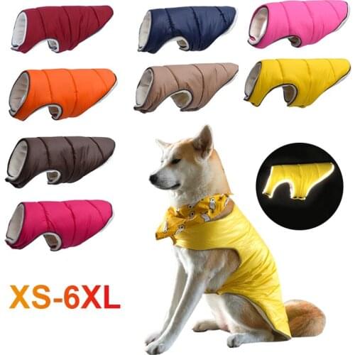 Warm Winter Dog Clothes Reflective Puppy Clothes Vest Comfortable Fleece Pet Jacket Dog Coat Suitable Small Medium Large Dogs