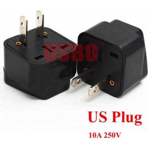 Universal Black White 10A 250V USA Canada Japan Taiwan Mexico Philippines Vietnam 2 pin travel adaptor plug socket converter