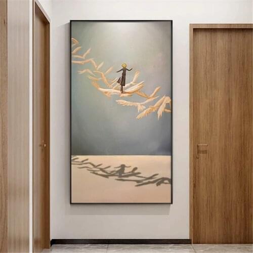 Magic tradition Chinese Style Canvas Poster Dove Bridge and A Man Landscape Abstract Painting Print Wall Art Pictures Home Decor