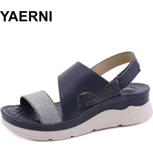 YAERNI 2021Fashion Sandals Women Summer Shoes Soft Comfortable Casual Woman Shoes Ladies Summer Holiday Footwear Thick Sole