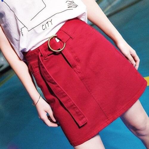 Sexy denim skirts for ladies big plus sizes mini red black blue pencil jeans skirt female casual S M L 4XL skirts summer woman