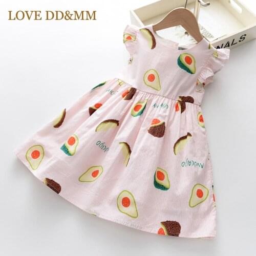 LOVE DD&MM Girls Dresses 2021 Summer New Sweet Avocado Print Dress For Girl 3-8 Years