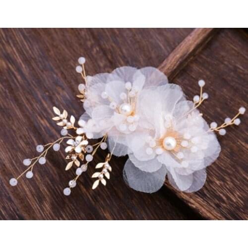 1pc gause flower barrettes delicate hair decoration for girls birthday party hear wear
