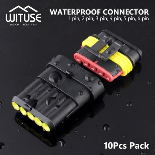 10 Sets 1/2/3/4/5/6 Pins Way Waterproof Wire Connector Plug Automotive Auto Sealed Electrical Connector Waterproof Plug