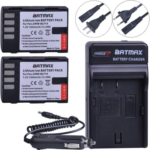 2Pcs DMW-BLF19 BLF19 BLF19E Battery +EU Wall Charger Kits for Panasonic Lumix DMC-GH3 DMC GH3 GH4 DMC-GH4 Camera Batteries