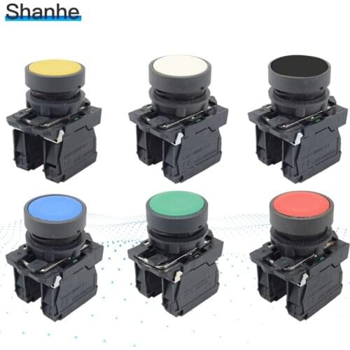 22mm Momentary self-reset button switch start stop button flat touch switch button 2NO
