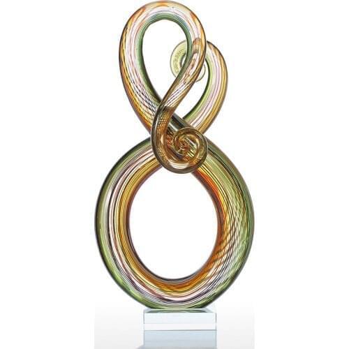 36CM GLASS SCULPTURE SURROUND GLASS SCULPTURE HOME DECOR ANIMAL ORNAMENT GIFT CRAFT DECORATION R2076