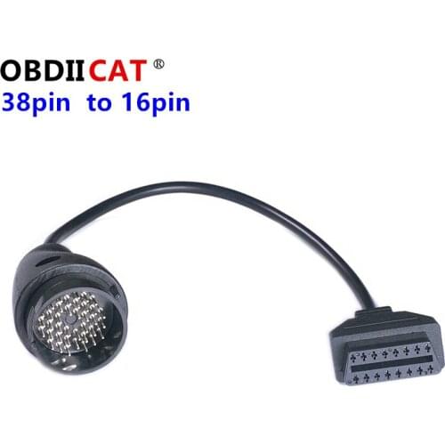 38 Pin to 16 pin OBD OBD2 OBDII Car Diagnostic Tool Adapter Converter Cable in stock free shipping