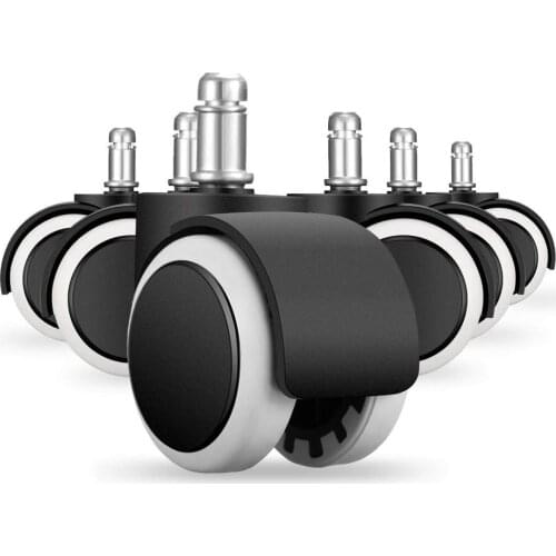 5PCS 2" TPR Rubber Soft Wheel Office Chair Caster Replacement Mute Casters Safe Roller Furniture Wheel Hardware