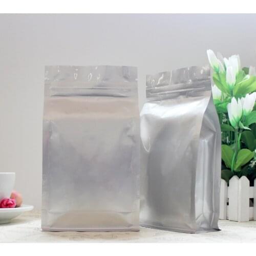 50pcs Eight side seal aluminum foil ziplock bag melon tea sealed plastic pocket