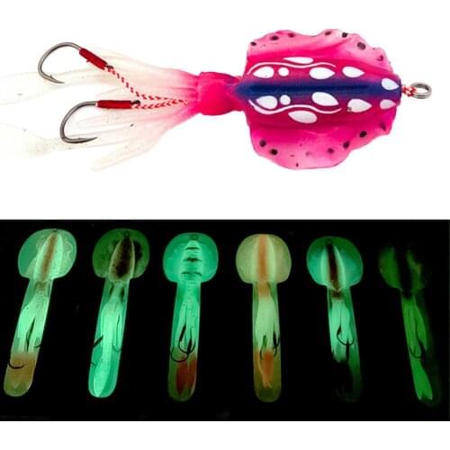 60g/15cm Luminous Soft Squid Lure Artificial Fake Fishing Lure for Angling Portable Shining Minnow Night Fishing Swim Baits