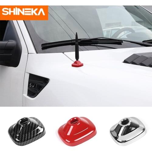 SHINEKA Car Sticker for Ford F150 2009-2015 Carbon Fiber Grain Radio Antenna Base Cover Trim for Ford F150 2009-2015