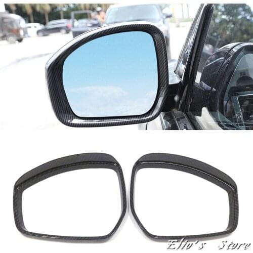 Car Styling 2PCS ABS Carbon Fiber Rearview Mirror Eyebrow Rain Shield Cover Trim For Range Rover Evoque L551 2019 2020
