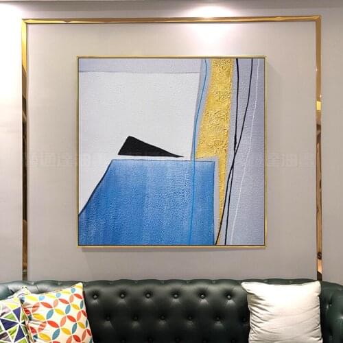 Large Abstract Painting Large Painting Oversize Wall Art Painting On Canvas Blue Gold Painting Diamond Painting Office Decor