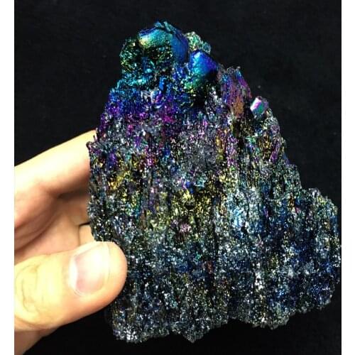 Colorful Crystal Natural Silicon Carbide SiC Decoration Stone Ore Mineral Ore Teaching Mineral Specimen Fengshui Stone D3