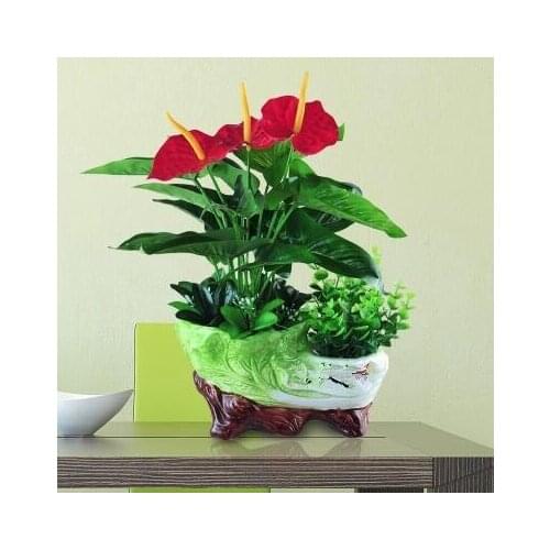Simulation of plant flowers flower plants and flowers Home Furnishing plastic flower ornaments fake pot room decor
