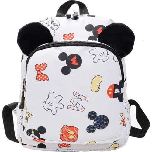 Kindergarten School Backpack Boy Girls Bag Baby Cute Cartoon Mickey Minnie Plush Backpack Light Ridge Care Travel Bag 5-7 Years