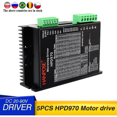 5PCS Stepper Motor Driver HPD970 Nema 23 Nema 34 Nema17 2.8A DC20-90V 1 axis Stepping Motor for 3D printer CNC Engraving