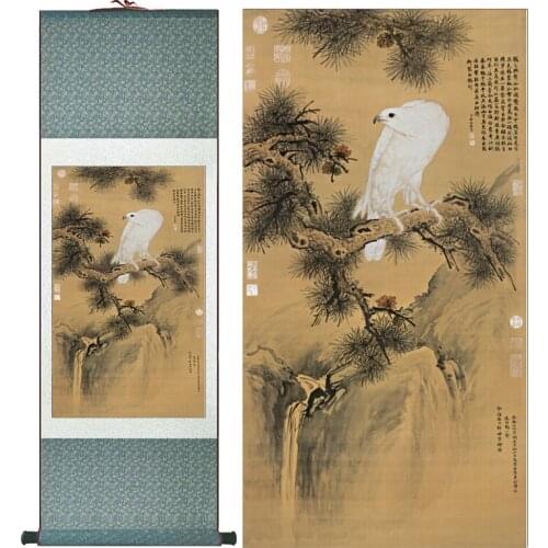 Eagle painting Home Office Decoration Chinese scroll painting eagle on Pine tree painting eagle picture