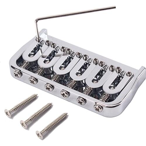 Chrome Metal 6-String Hardtail Saddle Fixed Electric Guitar Bridge Tailpiece Top Load For guitar Repair Tool parts Replacement
