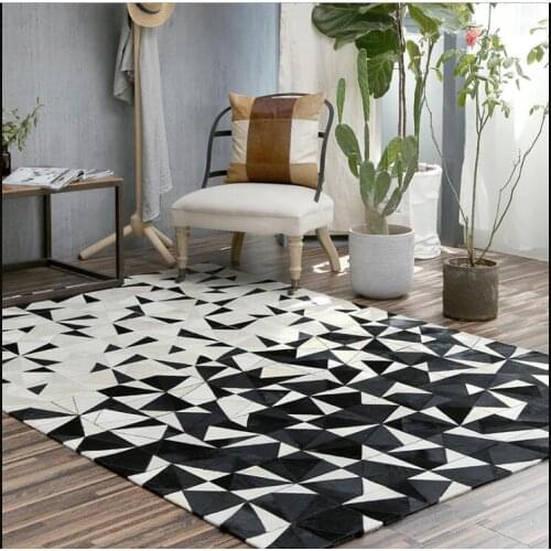 Modern Soft 100% Cowhide Rug Real Leather Non-Slip Mat Animal Skin Carpet for living room coffee table carpet 160CM*230CM