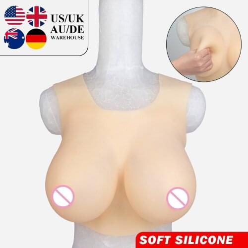 Round High Collar Silicone Breast Forms Fake Boobs Tits Enhancer SHMCOFE For Shemale Drag Queen Transgender Crossdresser