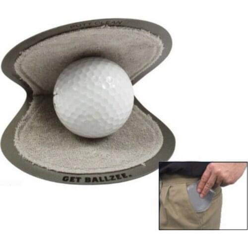 Terry Lined Plastic Portable Pocket Golf Ball Cleaner Wet Inside Dry in Pocket Cleaning Tool For Great Golfer Gift Grey