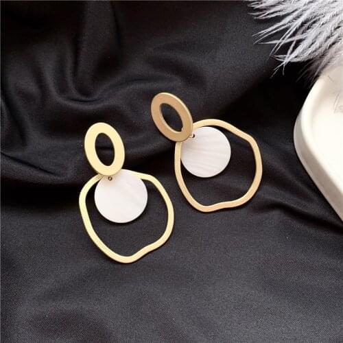 Fashion simple geometric earrings personality long shell earring jewelry accessories