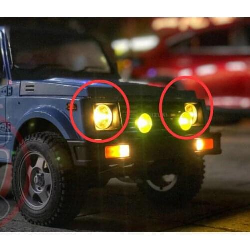 Front Bumper LED Fog Lights for Capo samurai SIXER CD15828 Jimny Samurai 1/6 scale Soldier Carrier rock CRAWLER car
