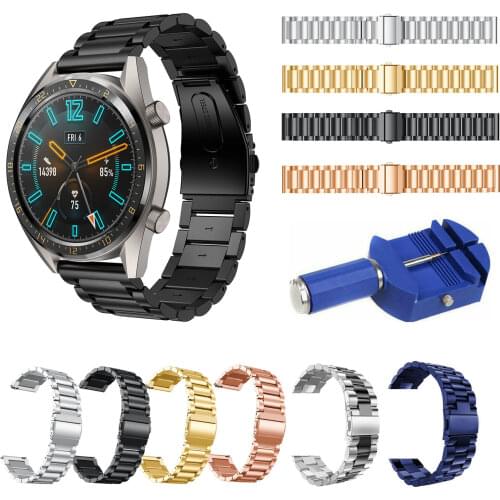 22mm Stainless Steel Band For Huawei Watch GT Strap Replacement Watchband For Samung Galaxy Watch 46mm Gear S3 Frontier Classic
