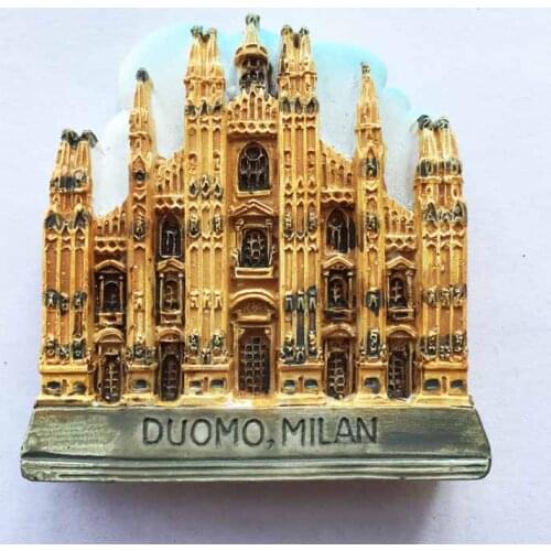 QIQIPP architectural tourism souvenirs of Milan Cathedral, Italy, tile refrigerator sticker creative collection hand salute