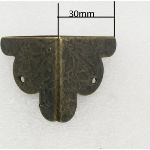 Case Box Corners For Furniture Decor Triangle Rattan Carved,Wooden Box Corner,Bronze Tone,30*30*30mm,4Pcs