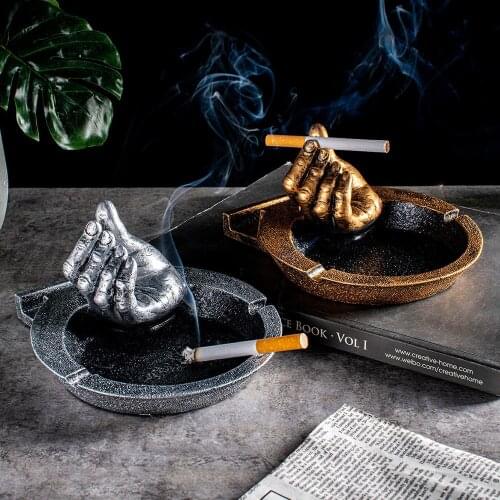 Unique Finger Character Model Portable Ashtray Stone Craft Modern Home Decoration Accessories Desk Living Room Decoration Gifts