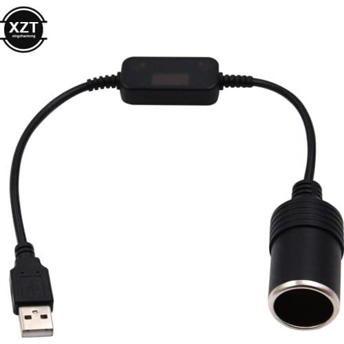 1pc 5V 2A USB To 12V Cigarette Lighter Socket USB Male to Female Cigarette Lighter Adapter Converter Car Electronics Accessories