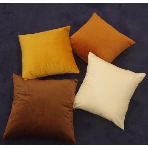 ESSIE HOME High End Velvet Cushion Cover Pillow Case Caramel Cream Color Collection Cotton Matte Velvet Red Lumber Pillow Case