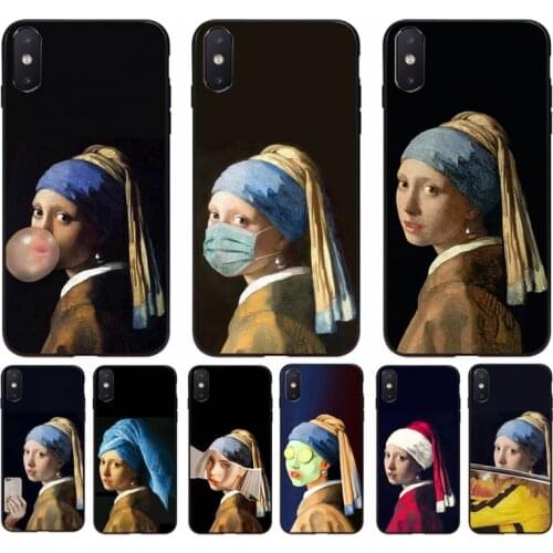 YNDFCNB Girl With A Pearl Earring Vermeer Phone Case for iphone 11 Pro Max X XS MAX 6 6s 7 8 plus 5 5S 5SE XR SE2020