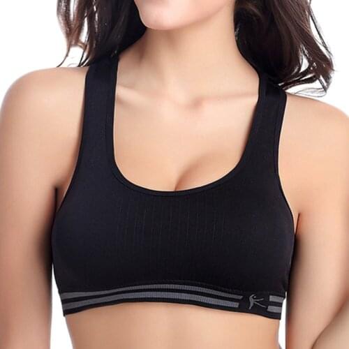 Women Sport Bra Top Black Shock-free Padded Yoga Brassiere Fitness Sports Tank Top Female Sport Yoga Bra Push Up Sports Bra