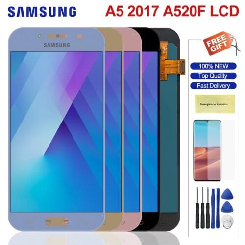 5.2" Amoled For Samsung Galaxy A5 2017 A520 LCD Display Touch Screen Panel Digitizer Replacement For Samsung A520 Lcd Screen
