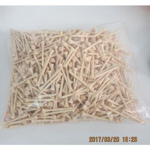 1000pcs/ lot high quality bulk 70mm 2 3/4 inch nature wood color wooden golf tee
