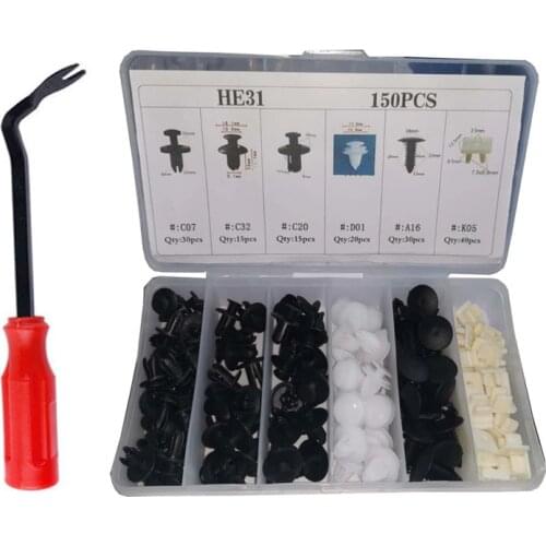 150pcs Set Pieces Car Fastener Clip Car Body Fender Push Fixing Pin Rivet Bumper Door Trim Fixing Fastener Auto Parts