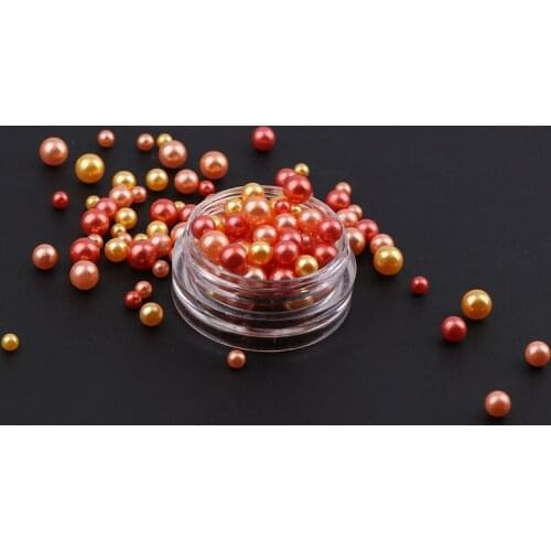 3-6mm Topaz Series Mix Size Imitation No Hole Pearl Round Beads For DIY Nail Art Decoration