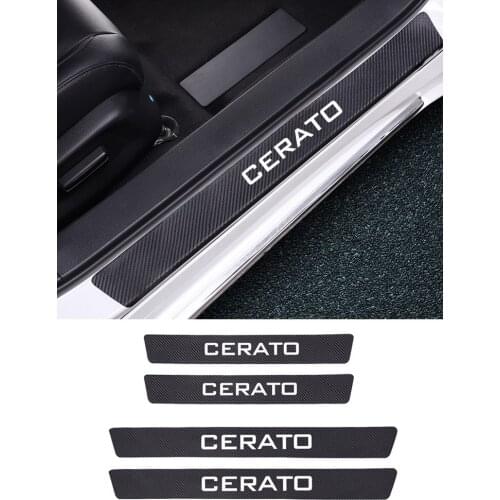 4pcs Scuff Plate Door Sill Carbon Fibre Sticker For KIA Rio K2 Ceed Cerato K3 Sportage 4 Picanto K5 Optima Sorento Forte Stinger