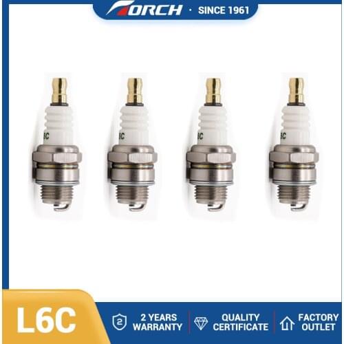 4PCS Ignition Spark Plugs Original Torch L6C Small Engine Replace for NGK BM6A 2-stroke Chainsaw Lawn Mower Strimmer