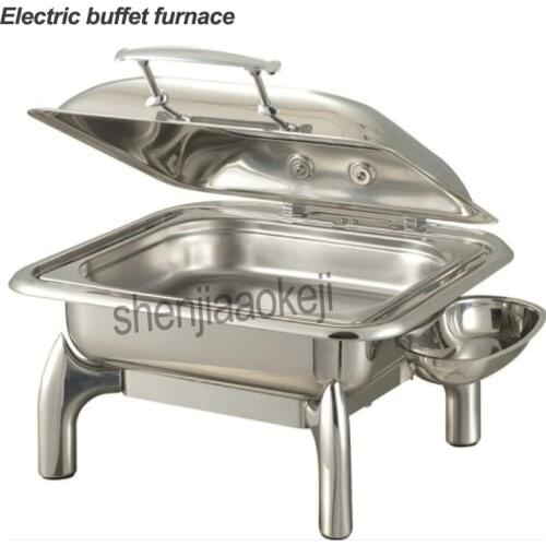 400w Commercial Stainless steel buffet stove Electric heating round Buffet stove Restaurant Square food Insulation furnace 220v