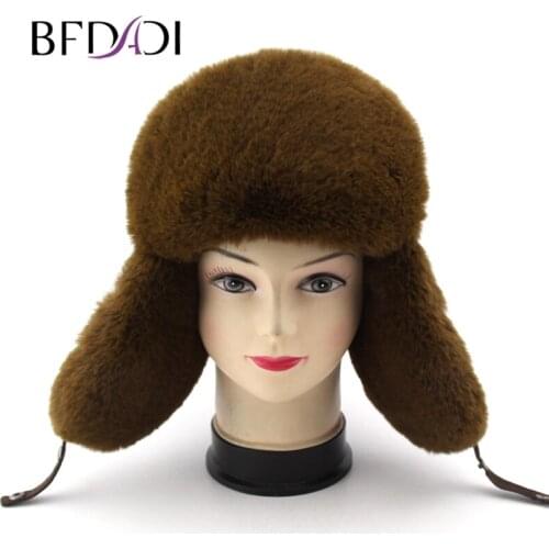 BFDADI 2020 Boys Caps Bomber Hats 3 Colors Winter Hat Russian Thick Warm Solid Soft Windproof Ear flap Ushanka Hat Size 52-56