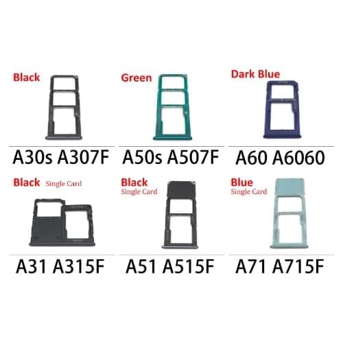 Micro SiM Card Holder Tray Slot Adapter Socket Replacement Parts For Samsung A30S A50S A31 A51 A71 A60
